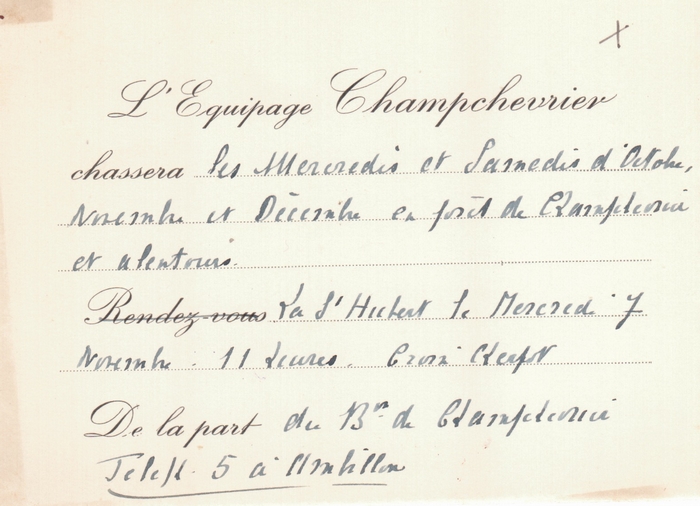 Champchevrier - Archives du Château de Montpoupon - Don à la Société de Vènerie (4)